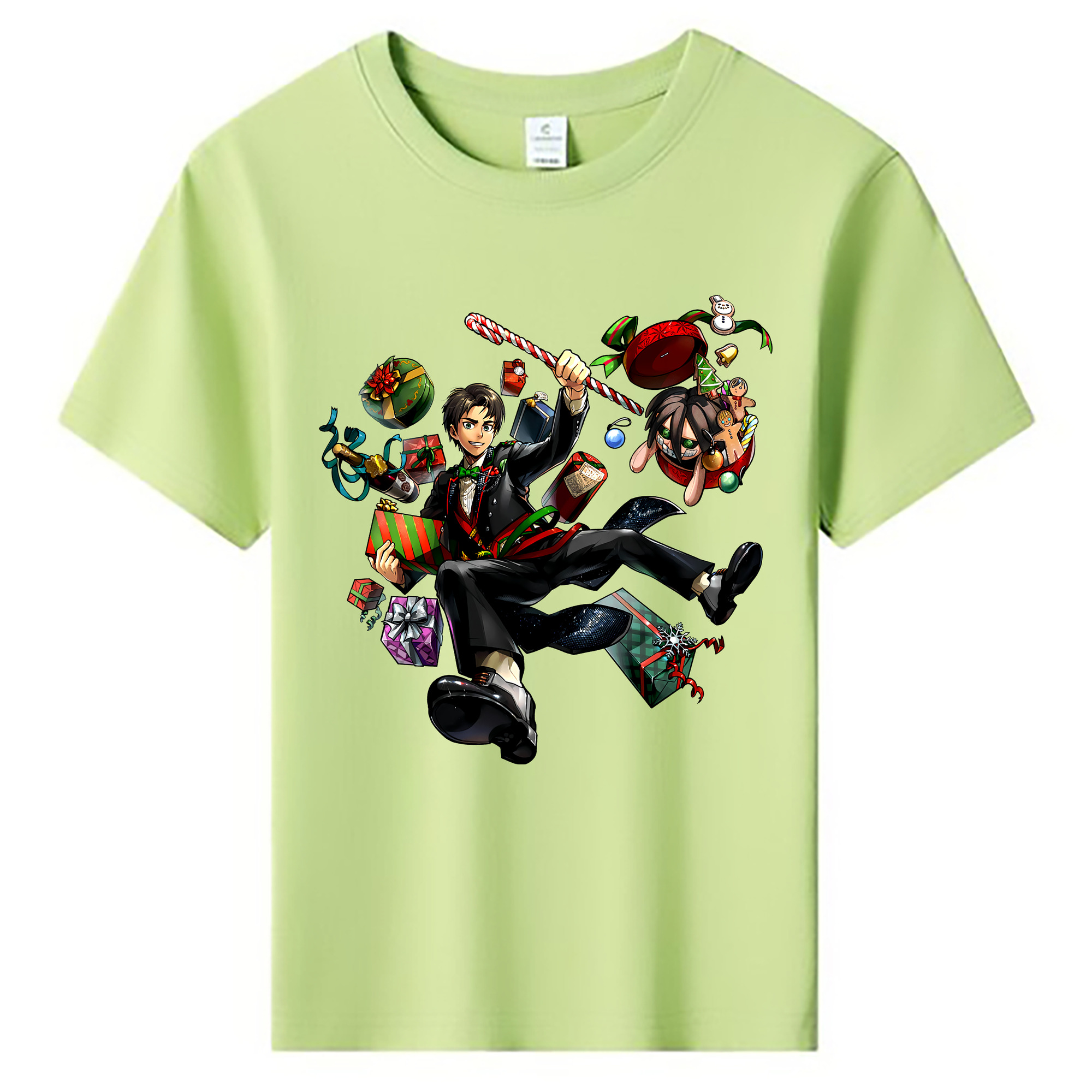 （画像用） 進撃の巨人 エレン･イェーガー Attack on Titan Eren Jäger 綿100％キッズTシャツ（フロントプリント）